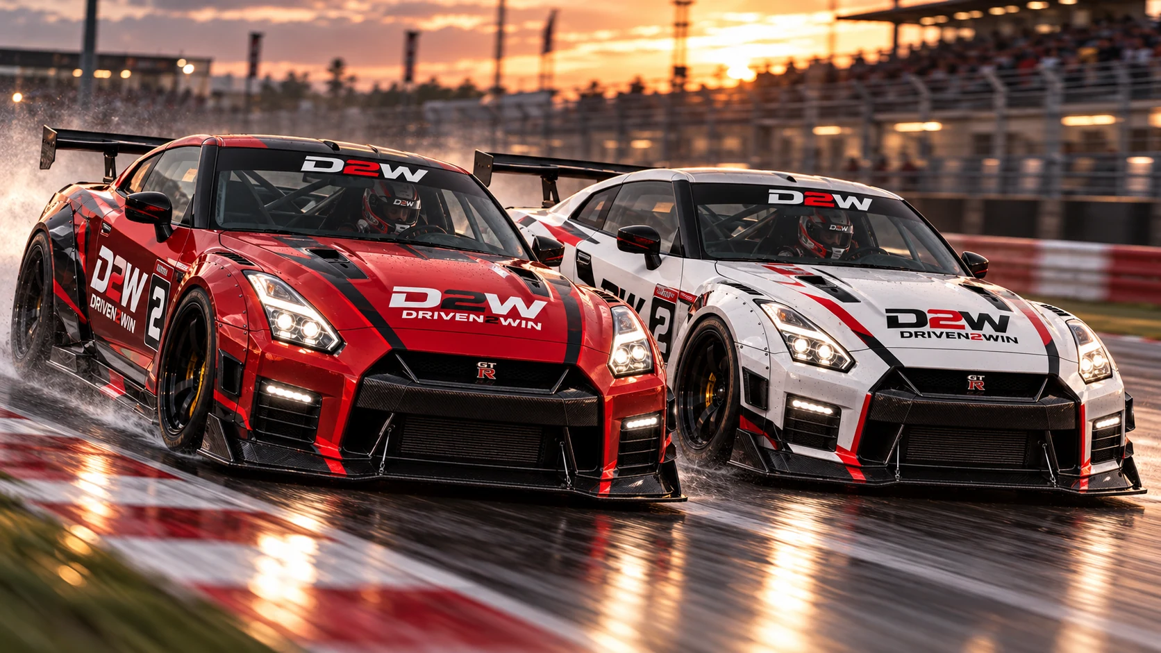 Two Driven 2 Win concept cars on track